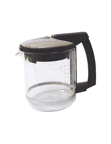 Bol / Verseuse 12 Tasses en Verre avec Couvercle Anti-Goutte Noir pour Cafetière Kaffee Automat T8 Krups