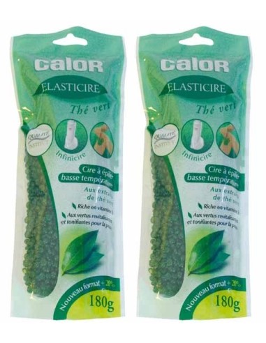 Lot de 2 Sachets de Cire au Thé Vert 180g pour Epilateur Infinicire / Express Calor