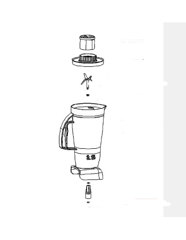 Bol Blender pour Robot 2.4 L Mistral  Moulinex