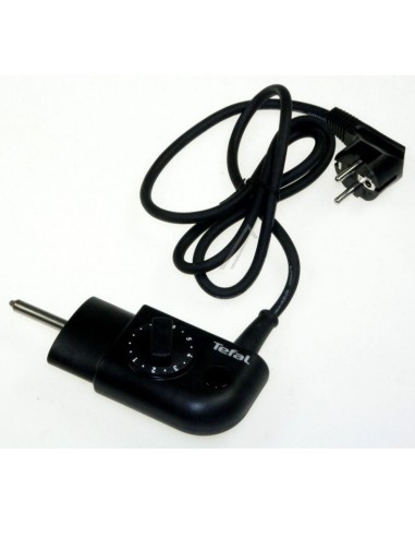 Cordon Noir d'Alimentation + Bouton de Réglage pour Barbecue Plancha Tefal