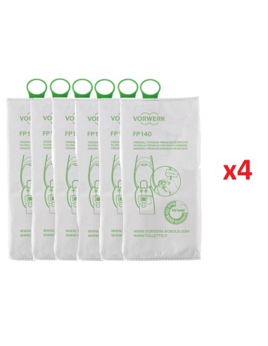 4 x Packs de 6 Sacs Filtre Premium FP140/150 pour Aspirateur Kobold VK 140 / VK 150 Vorwerk