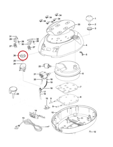 Bouton de reglage vapeur pour centrale vapeur astoria