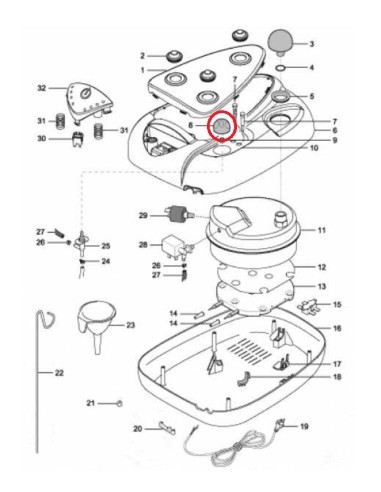 Bouton reglage vapeur pour centrale vapeur Astoria