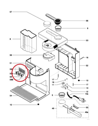 Bloc interrupteur pour machine a cafe CE040A de rivieira et bar