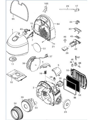 Platine pour Aspirateur Traineau Electrolux