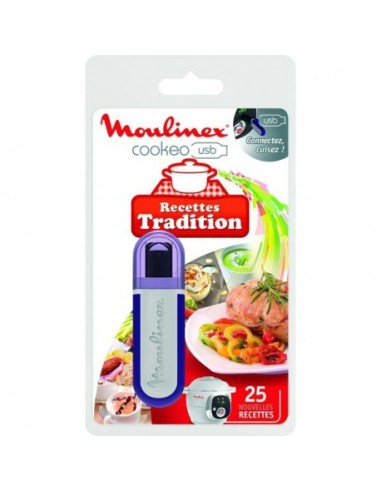 Clef USB de 25 Recettes Tradition pour Cuiseurs Programmables Cookéo USB 6L Moulinex