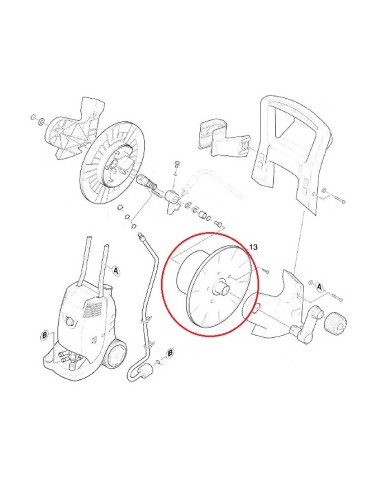 Guide Droit d'Enrouleur pour Nettoyeur Haute Pression Karcher