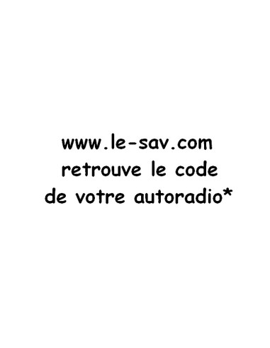 Demande de code Autoradio