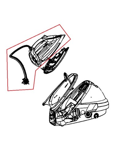 Poignée + Base de Poignée + Cordon pour Centrale Vapeur GV8961 Calor