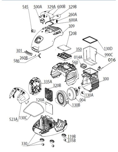 Filtre Hepa H12 pour Aspirateurs Traineau Electrolux Philips