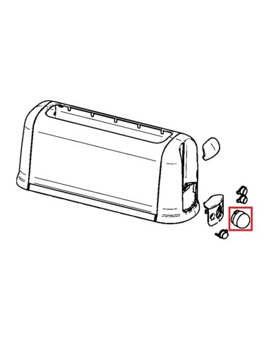 Bouton de Commande Noir pour Grille Pain Subito Moulinex