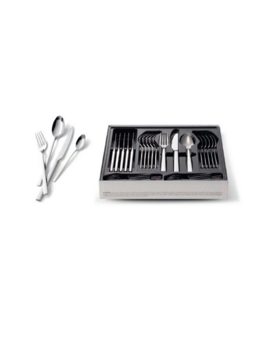  Ménagère de 24 pièces en INox 18/10 pour Ustensile de Cuisine Lagostina