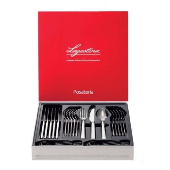  Ménagère de 24 pièces en INox 18/10 pour Ustensile de Cuisine Lagostina