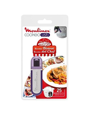 Clé USB de 25 Recettes Bistrot pour Cuiseur Programmable Cookeo USB 6L Moulinex