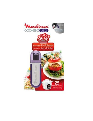 Clé USB de 25 Recettes Fraicheur pour Cuiseur Programmable Cookeo USB 6 L Moulinex