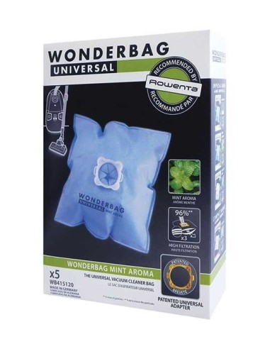 Lot de 5 Sacs Universels Mentholés Wonderbag pour Aspirateurs Toutes Marques