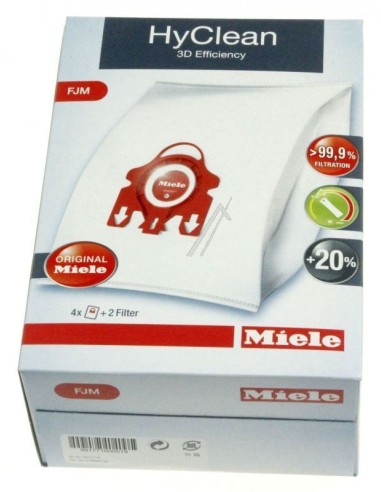 Lot de 4 Sacs d'Aspirateur Hyclean 3D avec 2 Filtres pour Aspirateur Miele