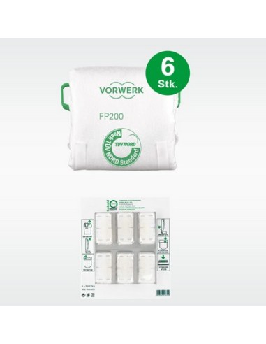 Kit D'entretien 6 Sacs Filtres + 6 Pastilles Parfumées Dovina Classic pour Aspirateur Kobold VK200 Vorwerk