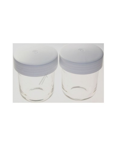 Pots verre complet X 2  a épices de l'accessoire mini mixer AT320 pour robot Kenwood Chef & Major.