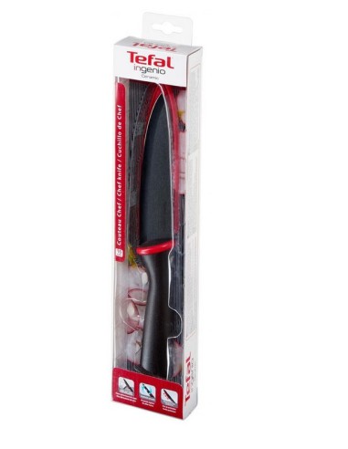 Couteau Ingenio D'office Céramic 13cm Noir et Rouge Téfal