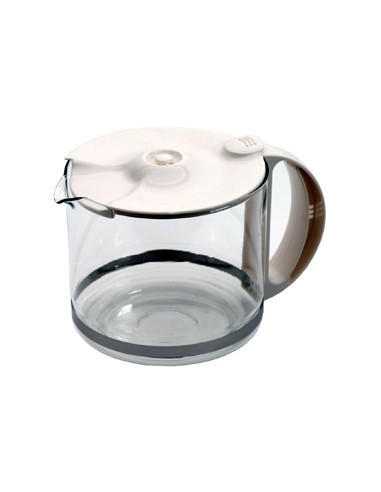 Bol / Verseuse 15 Tasses en Verre avec Couvercle Anti-Goutte Blanc pour Cafetière Heliora Moulinex 