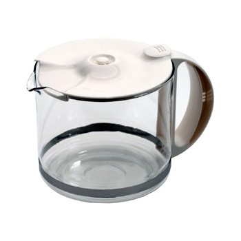 Bol / Verseuse 15 Tasses en Verre avec Couvercle Anti-Goutte Blanc pour Cafetière Heliora Moulinex 