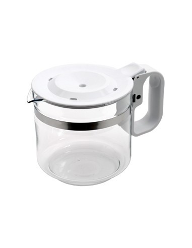 Bol / verseuse Blanche 12 tasses en verre avec couvercle anti-goutte pour Cafetière 912 Moulinex