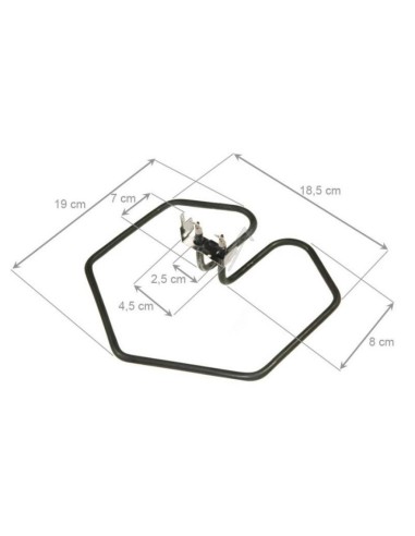 Résistance 350W 230V 19x18,5 cm pour Appareils à Raclette Moulinex