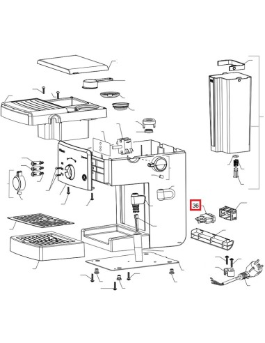 Interrupteur 12A 250V pour Machine à Café HD8427/11 Saeco