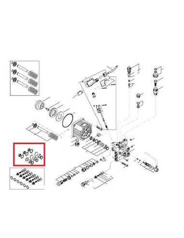 Kit Joints Piston pour Nettoyeur Haute Pression Poseidon Alto 3.30XT Nilfisk