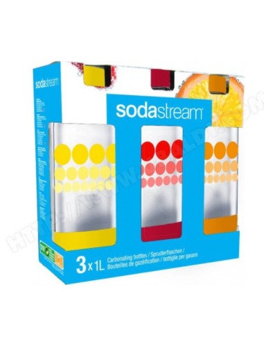 Pack / Lot de 3 Bouteilles Bulles de Couleurs Sodastream