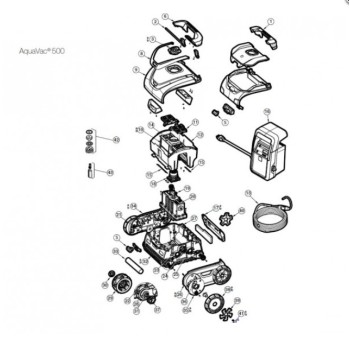 Ensemble Palier Moteur pour Robot Aquavac 500 Hayward