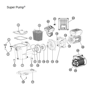 Turbine 2.00 CV pour Pompe Super Pump Hayward