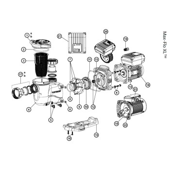 Moteur 1 CV Mono pour Pompe Max - Flo XL Hayward