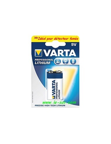 Pile 9V longue durée lithium Varta 