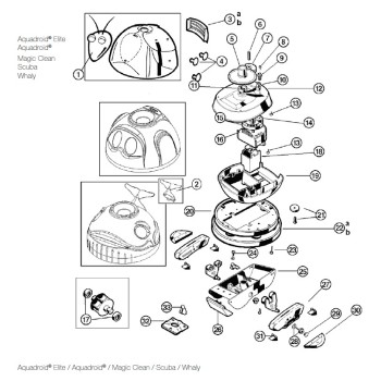 Grille Noir pour Robot Aquadroid Elite Magic Clean / Scuba / Whaly Hayward