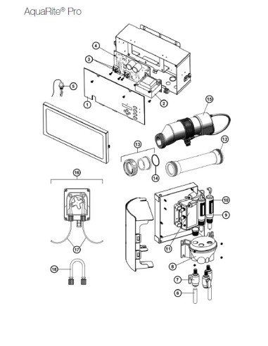 Face Avant pour Traitement de L'eau AquaRite Pro Hayward