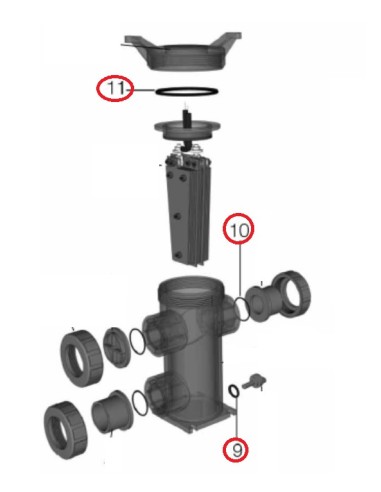 Pack de Joints pour Traitement de L'eau Saline C HCSC60E Hayward