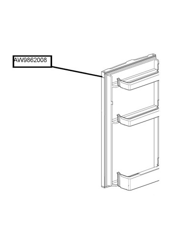Porte avec Joint pour Réfrigérateur TSE1255M Beko
