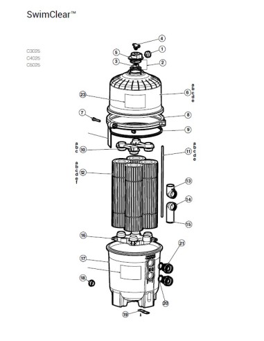Partie Inférieur pour Filtre SwimClear Hayward