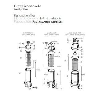 Tige Centrale de Serrage pour Filtres à Cartouche Hayward