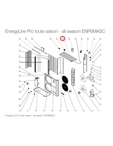 Panneau Supérieur pour Pompes à Chaleur EnergyLine Pro Toute Saison ENP6MASC Hayward