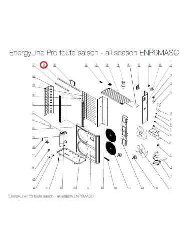 Raidisseur Avant pour Pompes à Chaleur EnergyLine Pro Toute Saison ENP6MASC Hayward