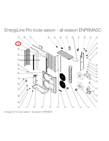 Panneau Gauche pour Pompes à Chaleur EnergyLine Pro Toute Saison ENP6MASC Hayward