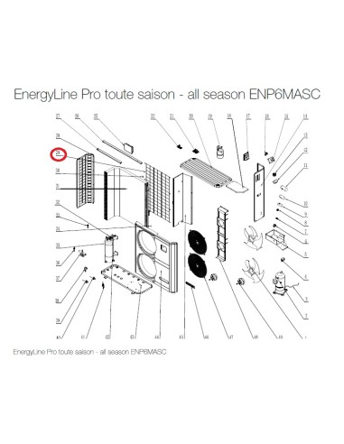 Grille évaporateur pour Pompes à Chaleur EnergyLine Pro Toute Saison ENP6MASC Hayward