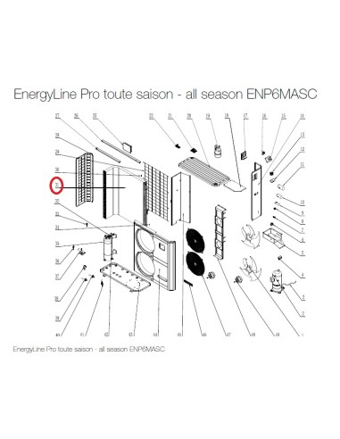 évaporateur à Ailette pour Pompes à Chaleur EnergyLine Pro Toute Saison ENP6MASC Hayward