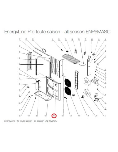 Panneau Avant pour Pompes à Chaleur EnergyLine Pro Toute Saison ENP6MASC Hayward