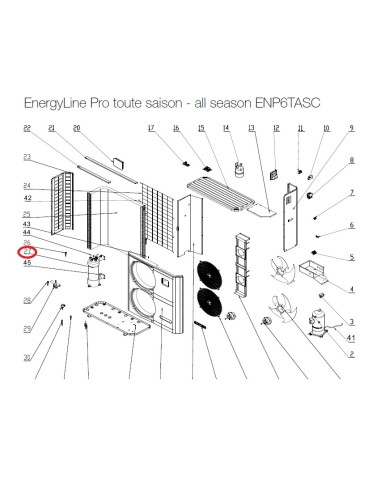 Condenseur Titane PVC pour Pompes à Chaleur EnergyLine Pro Toute Saison ENP6TASC Hayward