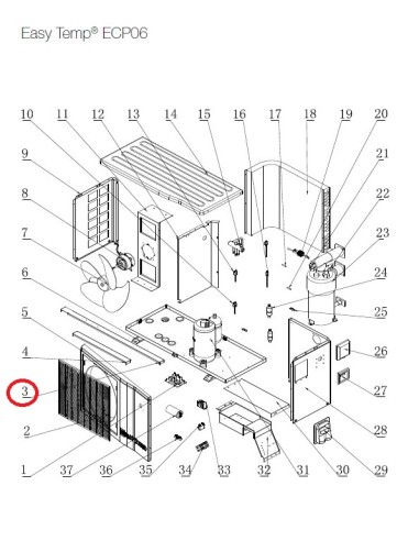 Raidisseur Arrière pour Pompes à Chaleur Easy Temp ECP06 Hayward