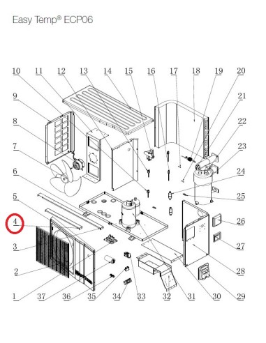 Raidisseur Avant pour Pompes à Chaleur Easy Temp ECP06 Hayward